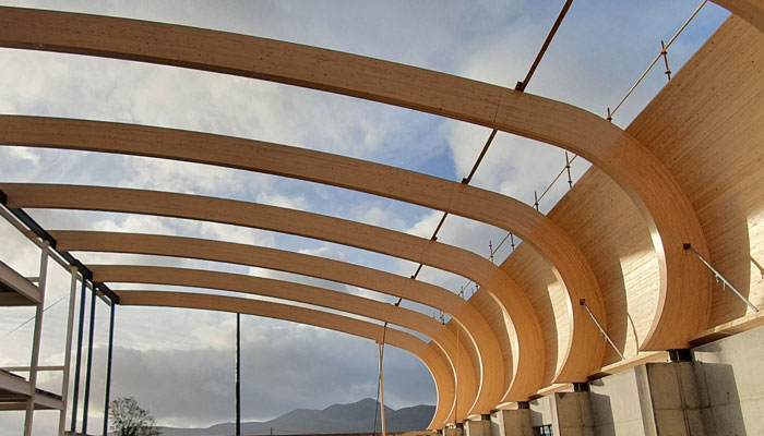 curved beams cedarlan cork glulam straight stock beams